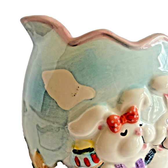 GKA Collector's Pitcher Rabbit Couple Easter Egg Hunt w Carrot Handle 6.5" - Picture 7 of 9